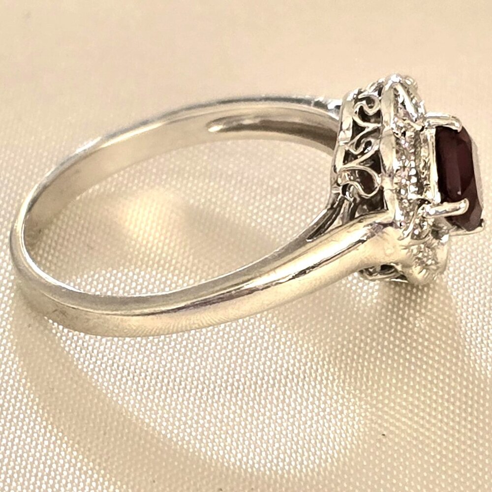 Savvy Cie – Garnet & Diamond Ring - Size 8 - Picture 5 of 6